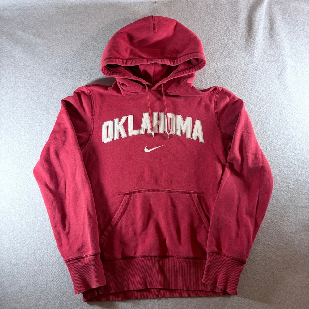 Nike Centerswoosh Oklahoma Sooners Hoodie Mens Large  Red Pullover Sweatshirt